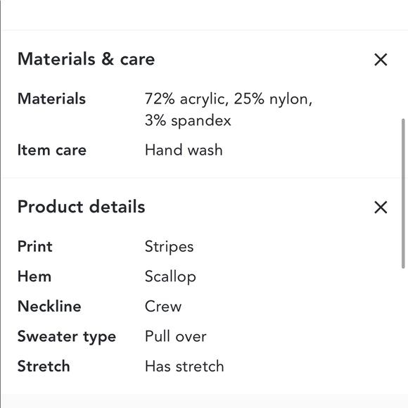 EUC Cropped Scallop Hem Pullover Sweater, Size M - Picture 2 of 6